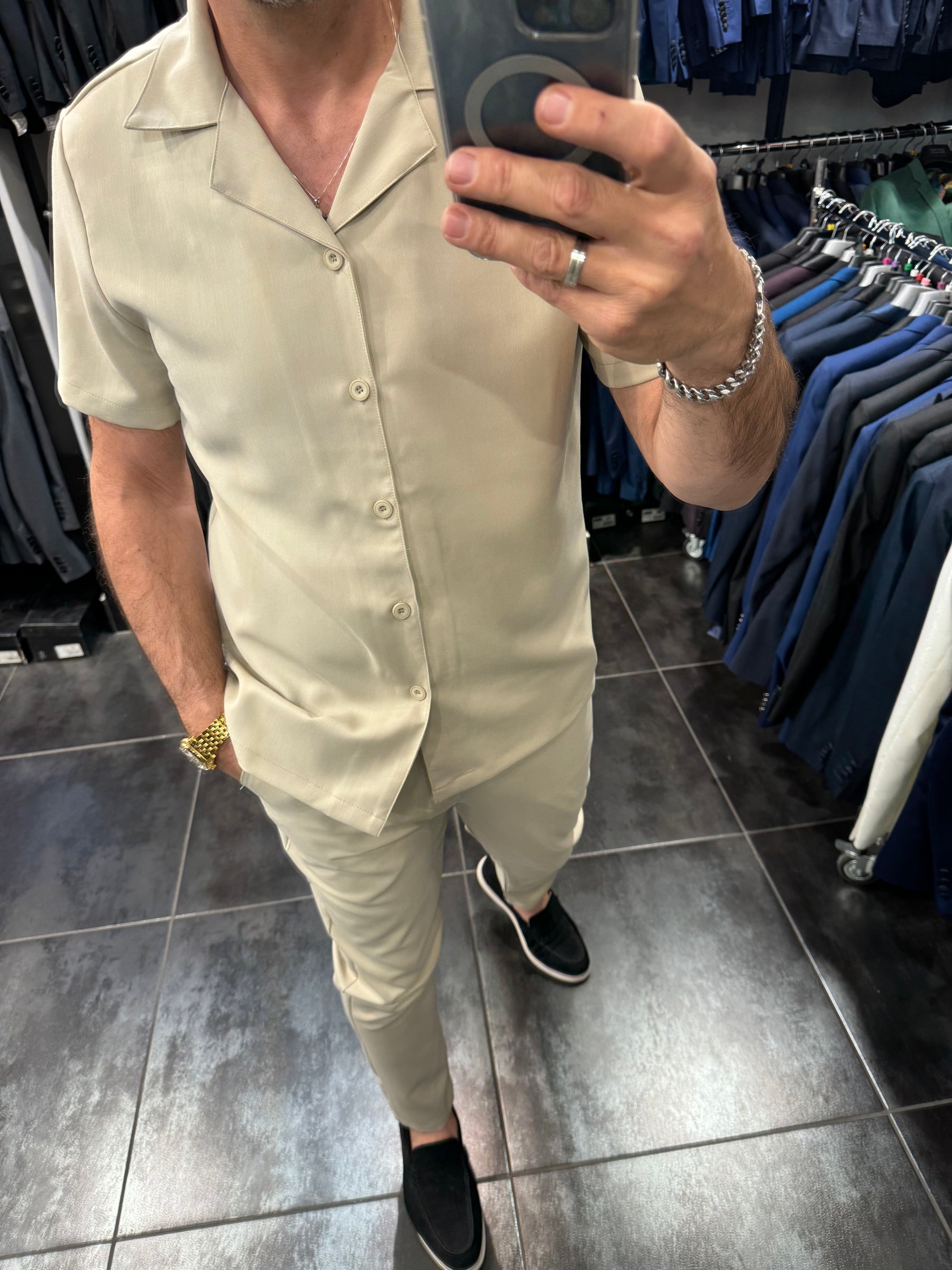 Chemise Ibiza decontractée beige