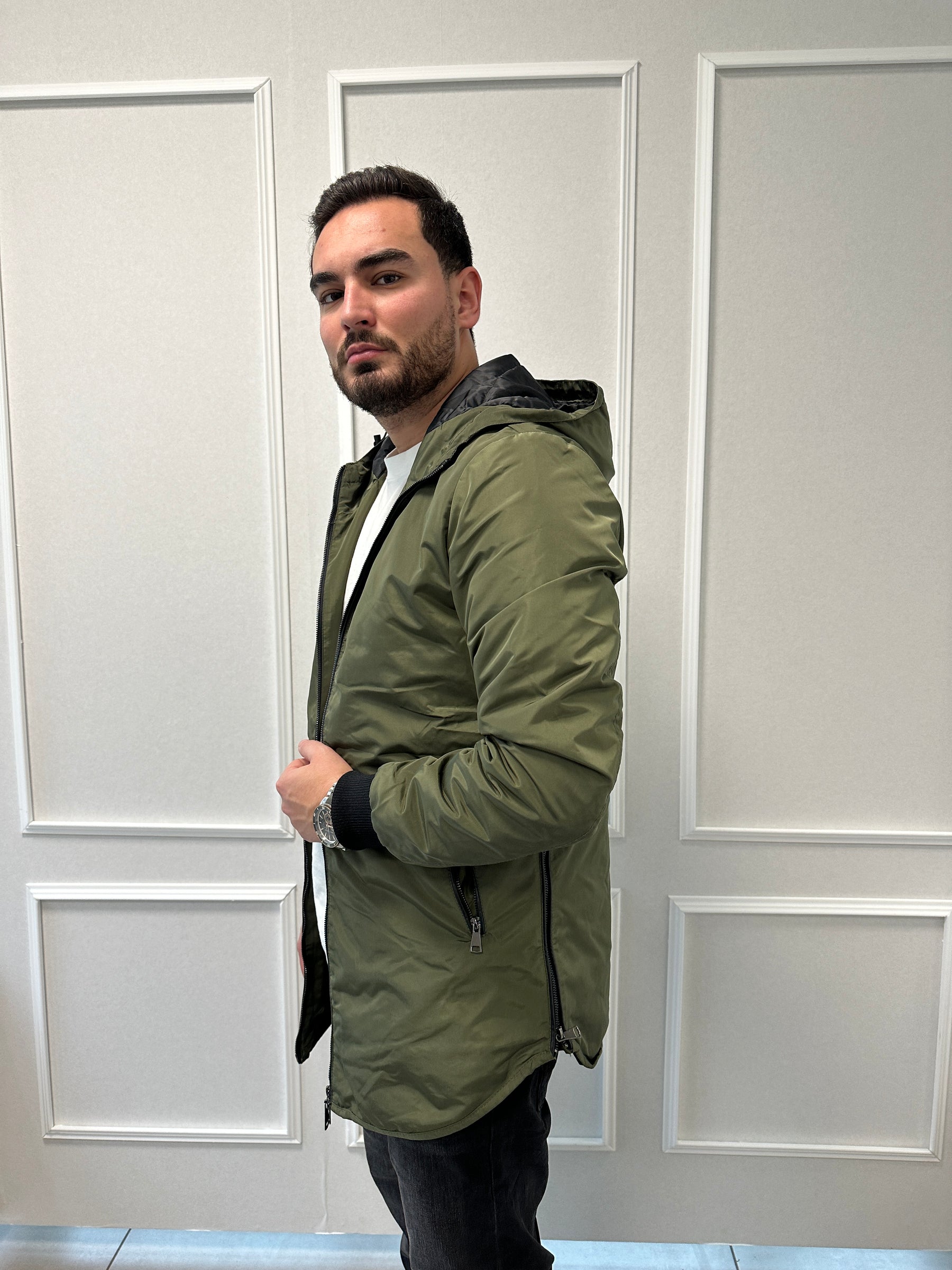Veste Parka Imperméable Kaki