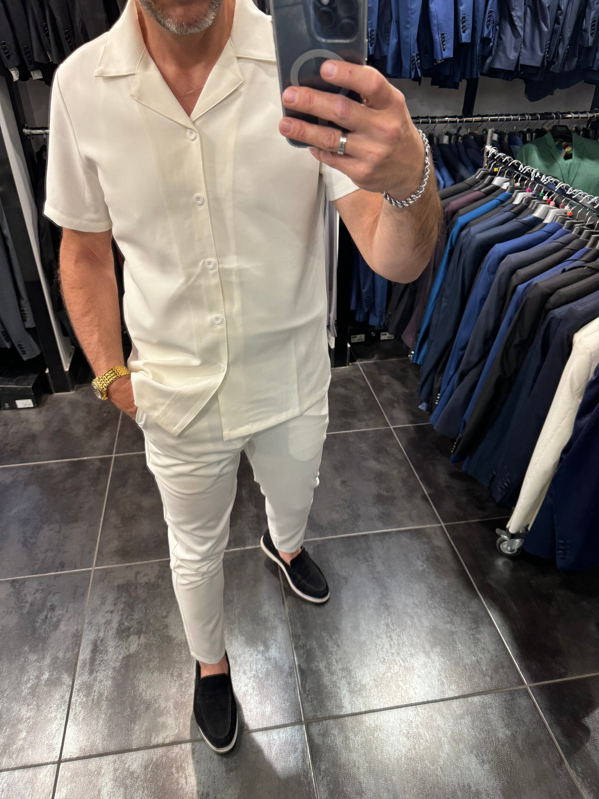 Pantalon Ibiza blanc coupe ajusté