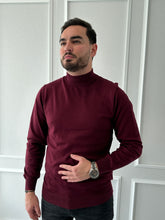 Pull Col Cheminé Bordeaux
