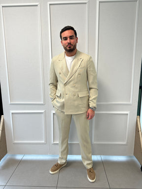 Costume beige Croisée