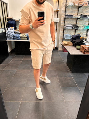 Ensemble short cargo + t-shirt Beige