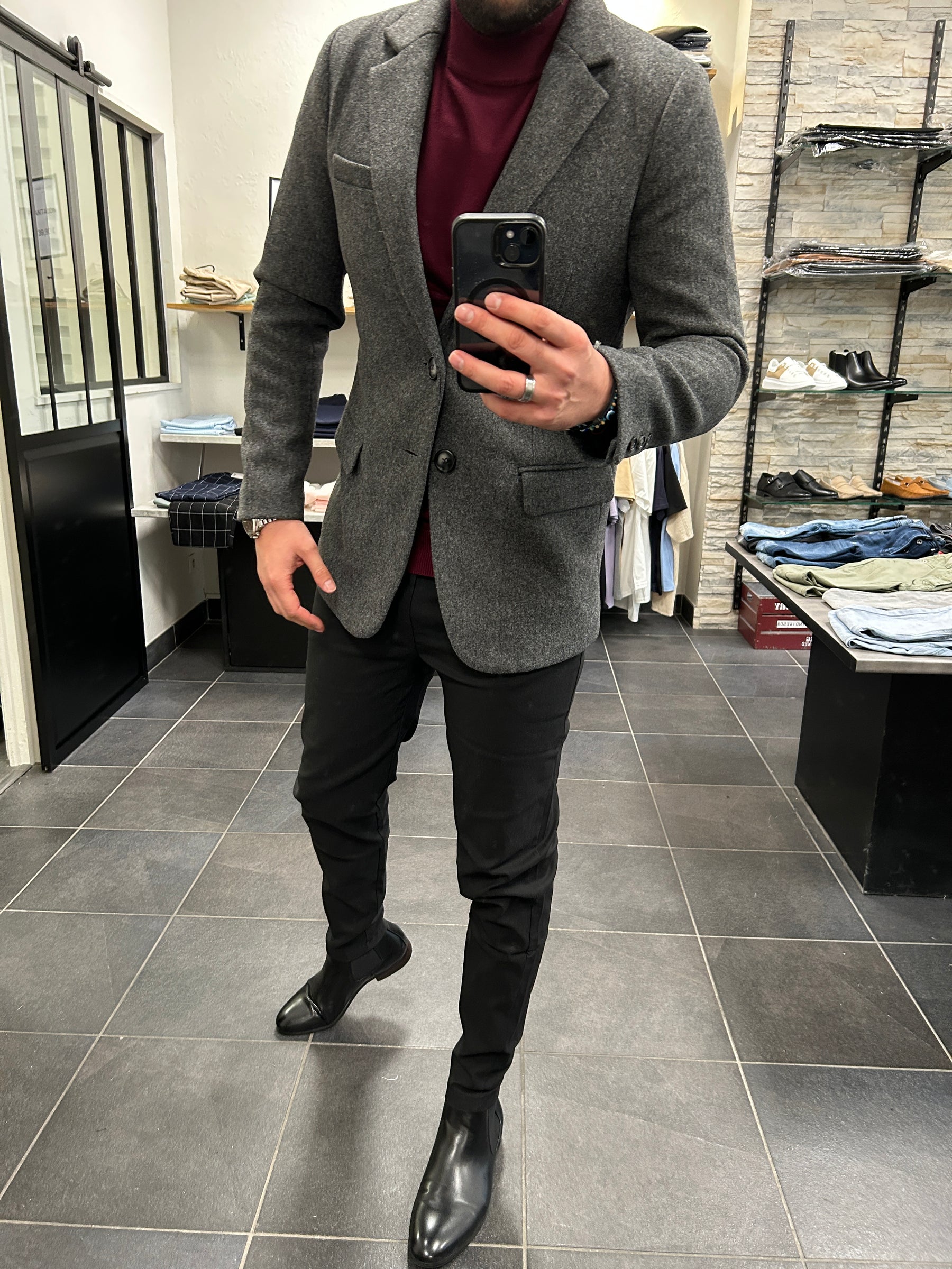 Veste Blazer Épais Dark Grey