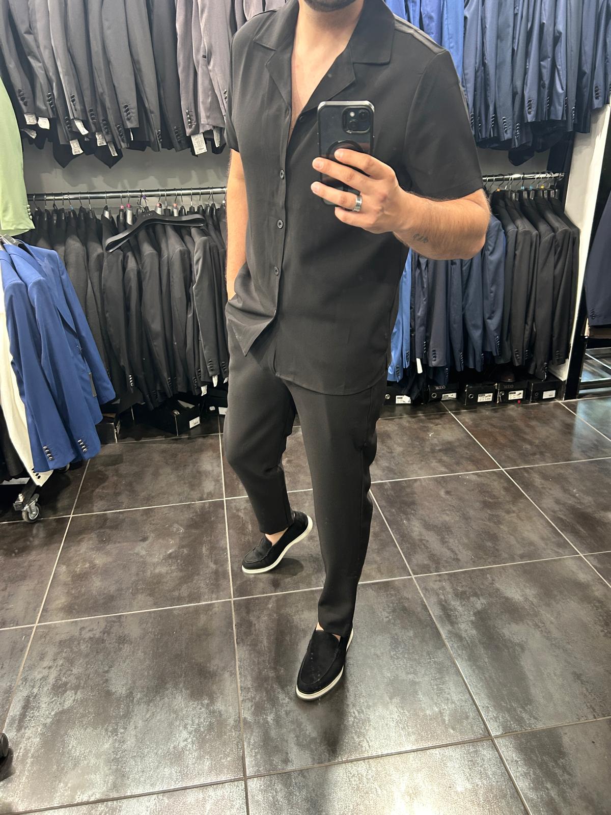 Pantalon Ibiza Noir coupe ajusté