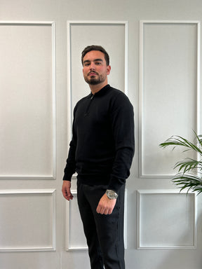 Pull- polo zip Noir