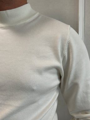 Pull Col Cheminé Blanc