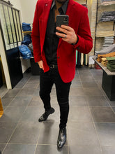 Blazer Coton Piqué Rouge