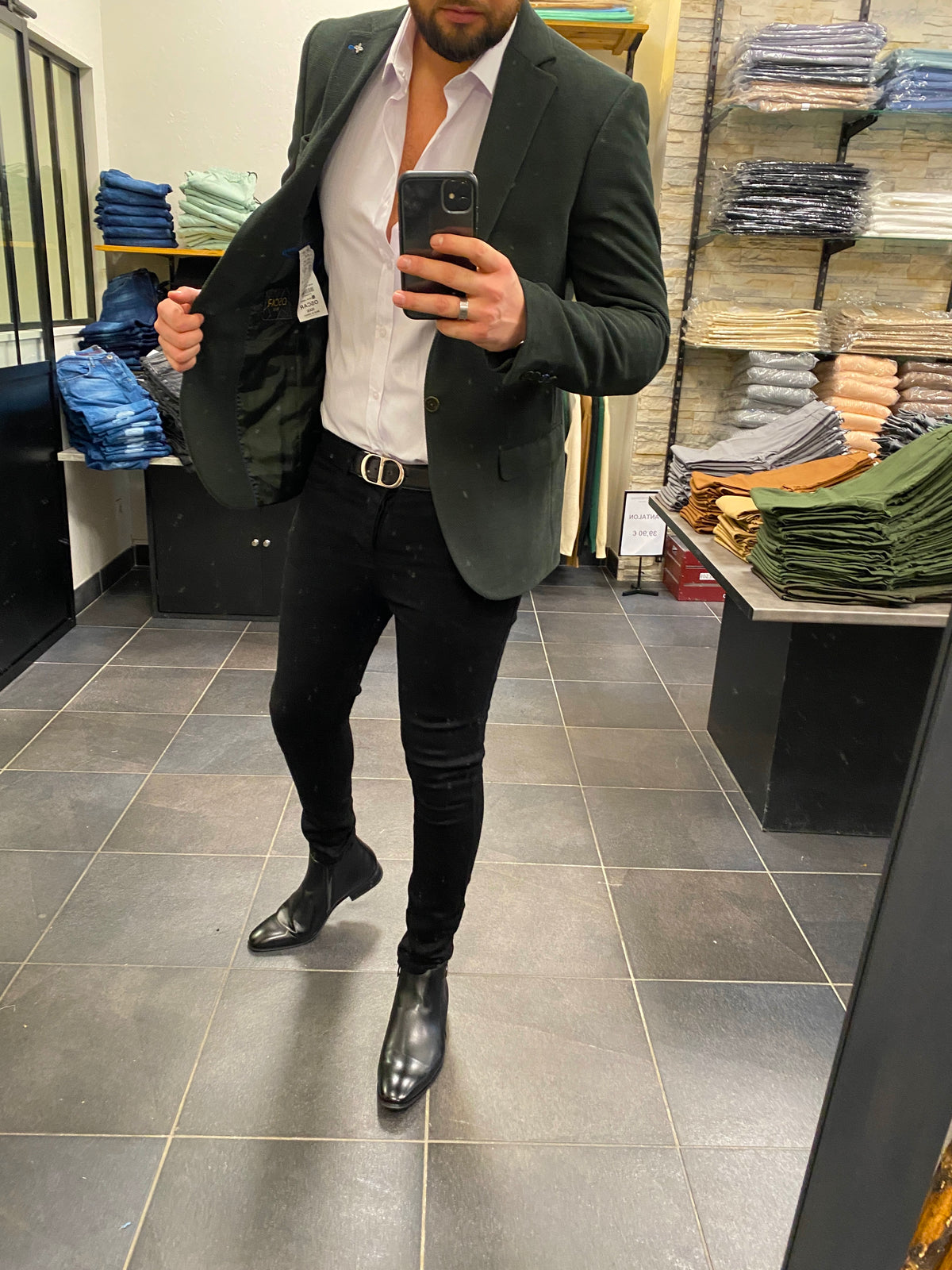 Blazer Coton Piqué kaki