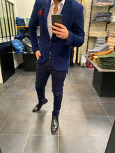 Blazer Coton Piqué Marine