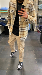 Veste Surchemise Carreaux Beige